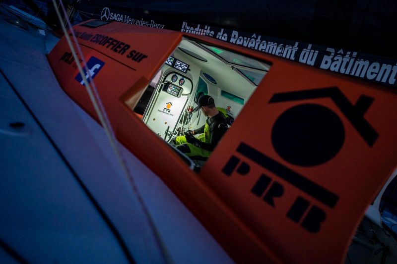 À bord de l'IMOCA PRB avec Kévin Escoffier